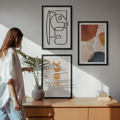 Conjunto de quadros para sala de estar Decorações abstratas em cores