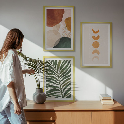 Composição de quadros moderna Formas abstratas de folhas