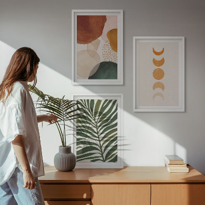 Composição de quadros moderna Formas abstratas de folhas