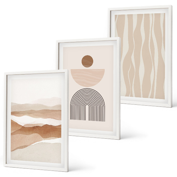 Conjunto de quadros para sala de estar Geometria abstrata da natureza da paisagem
