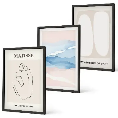 Composição de quadros moderna com formas abstratas de Matisse