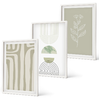 Conjunto de quadros para sala de estar padrões geométricos de plantas