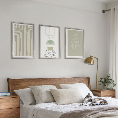 Conjunto de quadros para sala de estar padrões geométricos de plantas