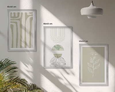 Conjunto de quadros para sala de estar padrões geométricos de plantas