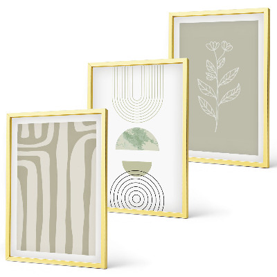 Conjunto de quadros para sala de estar padrões geométricos de plantas