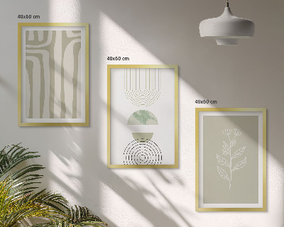 Conjunto de quadros para sala de estar padrões geométricos de plantas