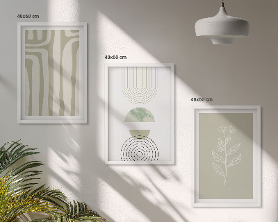 Conjunto de quadros para sala de estar padrões geométricos de plantas