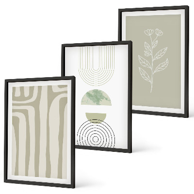 Conjunto de quadros para sala de estar padrões geométricos de plantas
