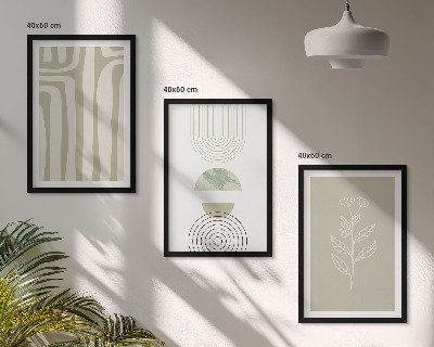 Conjunto de quadros para sala de estar padrões geométricos de plantas