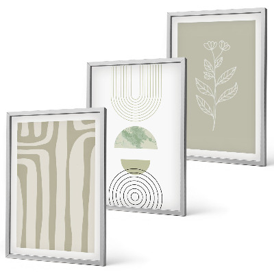 Conjunto de quadros para sala de estar padrões geométricos de plantas