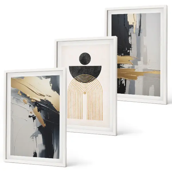 Composição de quadros moderna com a elegância da geometria abstrata
