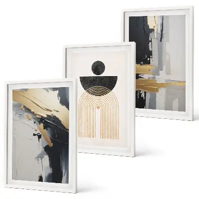 Composição de quadros moderna com a elegância da geometria abstrata