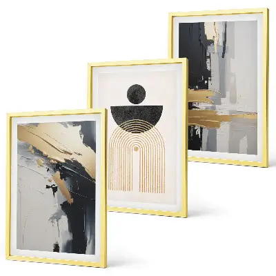 Composição de quadros moderna com a elegância da geometria abstrata