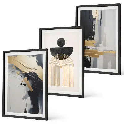 Composição de quadros moderna com a elegância da geometria abstrata