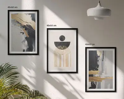 Composição de quadros moderna com a elegância da geometria abstrata
