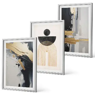 Composição de quadros moderna com a elegância da geometria abstrata