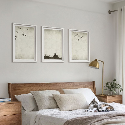Conjunto de quadros para sala de estar Minimalismo de pássaros voando