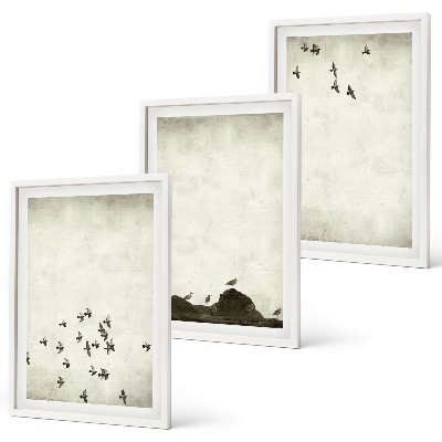 Composição de quadros moderna Pássaros em voo em estilo minimalista