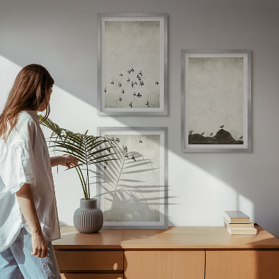 Composição de quadros moderna Pássaros em voo em estilo minimalista