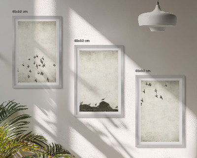 Composição de quadros moderna Pássaros em voo em estilo minimalista