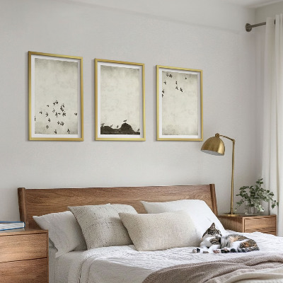 Composição de quadros moderna Pássaros em voo em estilo minimalista
