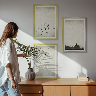 Composição de quadros moderna Pássaros em voo em estilo minimalista