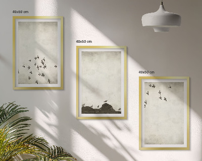Composição de quadros moderna Pássaros em voo em estilo minimalista