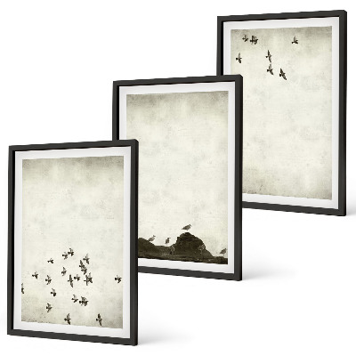 Composição de quadros moderna Pássaros em voo em estilo minimalista