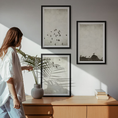Composição de quadros moderna Pássaros em voo em estilo minimalista