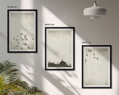 Composição de quadros moderna Pássaros em voo em estilo minimalista
