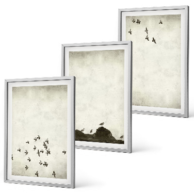 Composição de quadros moderna Pássaros em voo em estilo minimalista