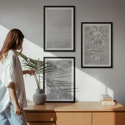 Conjunto de quadros para sala de estar com texturas minimalistas modernas