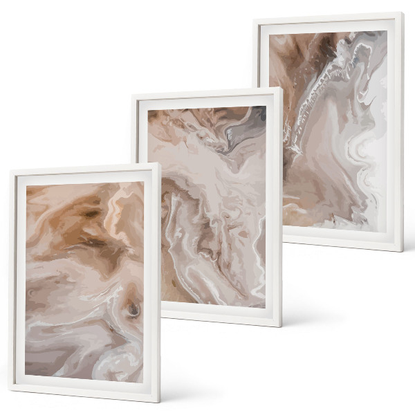 Conjunto de quadros para sala de estar Pedra de mármore abstrata