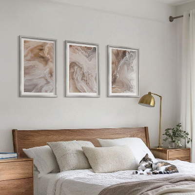Conjunto de quadros para sala de estar Pedra de mármore abstrata