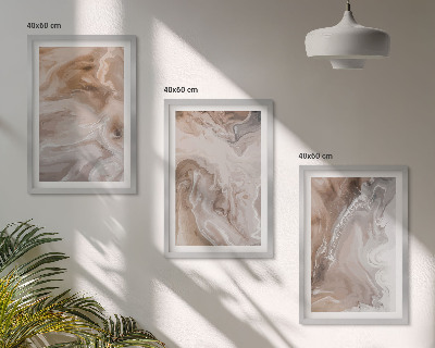 Conjunto de quadros para sala de estar Pedra de mármore abstrata