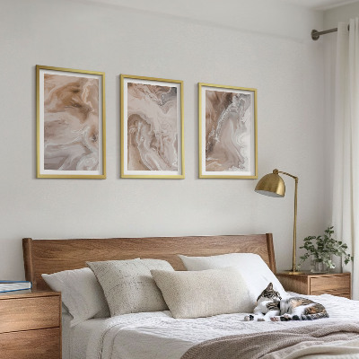 Conjunto de quadros para sala de estar Pedra de mármore abstrata