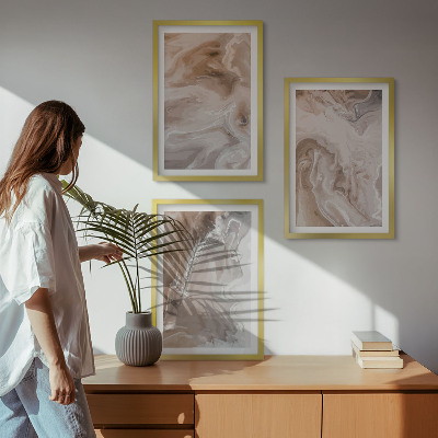 Conjunto de quadros para sala de estar Pedra de mármore abstrata