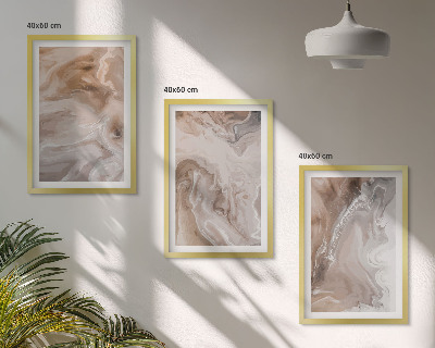 Conjunto de quadros para sala de estar Pedra de mármore abstrata