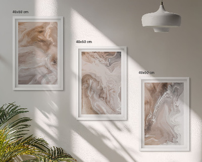 Conjunto de quadros para sala de estar Pedra de mármore abstrata