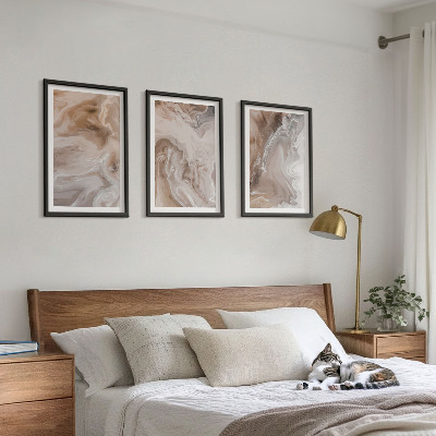 Conjunto de quadros para sala de estar Pedra de mármore abstrata
