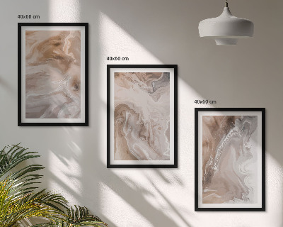 Conjunto de quadros para sala de estar Pedra de mármore abstrata