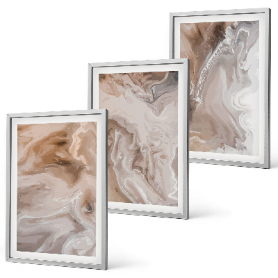 Conjunto de quadros para sala de estar Pedra de mármore abstrata