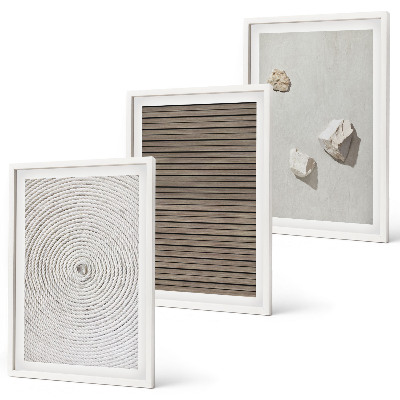 Composição de quadros moderna Texturas naturais de madeira e pedra