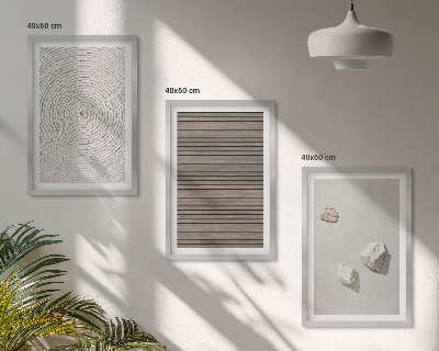 Composição de quadros moderna Texturas naturais de madeira e pedra
