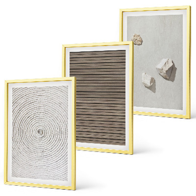 Composição de quadros moderna Texturas naturais de madeira e pedra