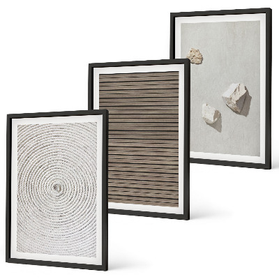 Composição de quadros moderna Texturas naturais de madeira e pedra