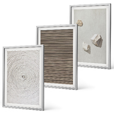 Composição de quadros moderna Texturas naturais de madeira e pedra