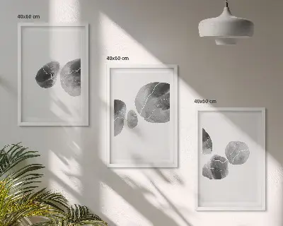 Conjunto de 3 quadros com moldura de arte abstrata com respingos de tinta