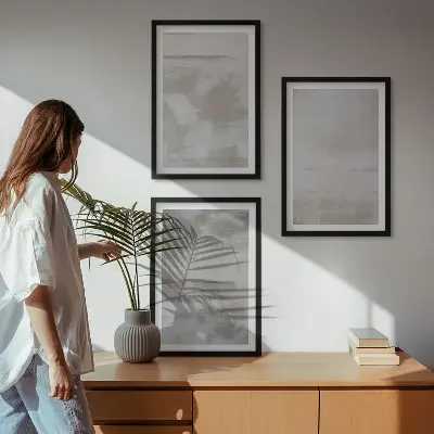 Composição de quadros moderna com texturas e efeito desgastado
