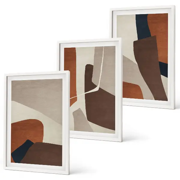 Conjunto de quadros para sala de estar com estruturas modernas abstratas